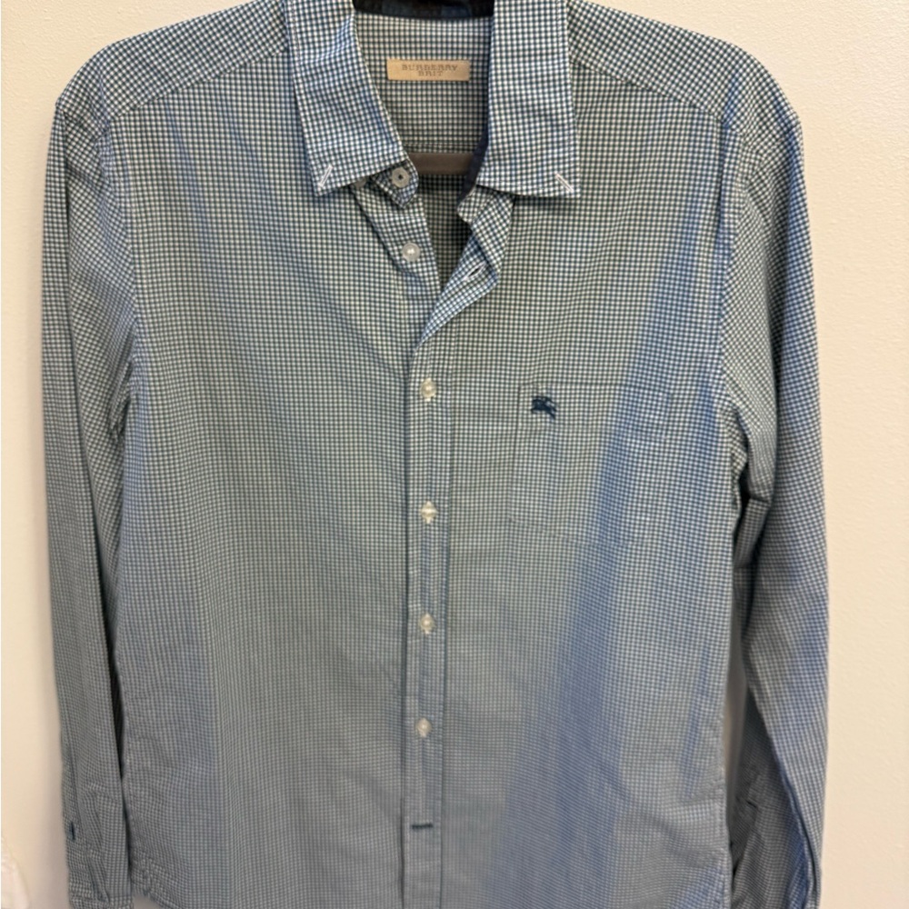 Burberry Blue Casual Button Down Shirt